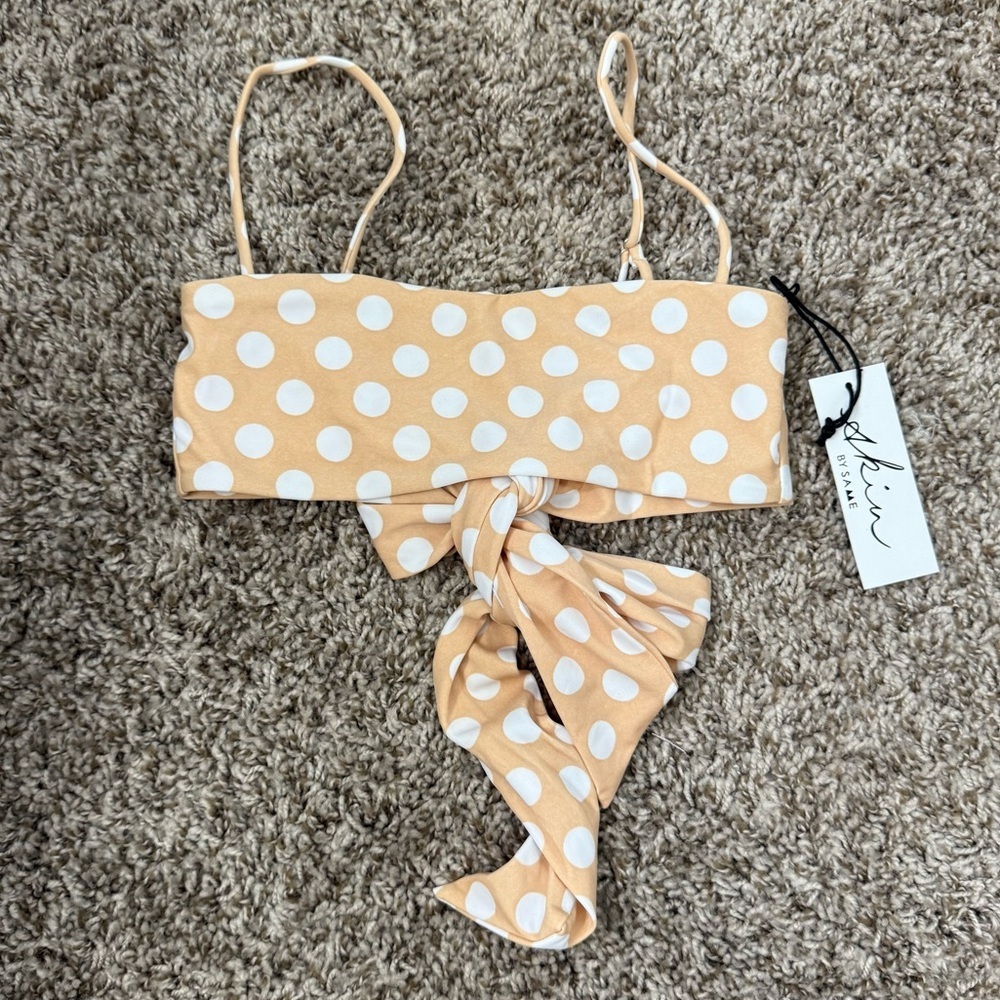 SKIN by SAME SWIM Polka Dot Bikini Top Women’s XS Bandeau